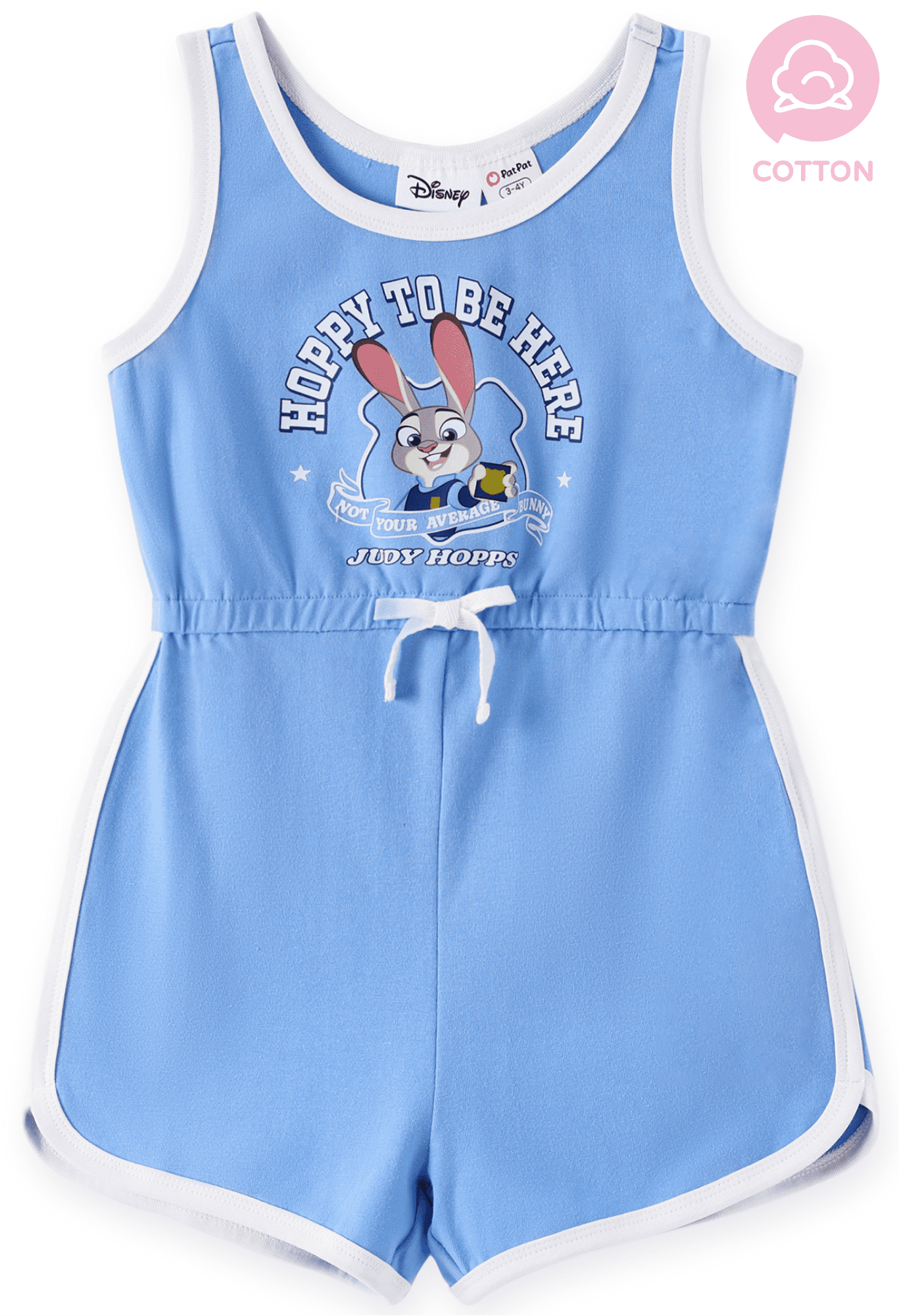 Disney Zootopia Girls Rompers Cotton Judy Rabbit Graphic Bow Blue ...