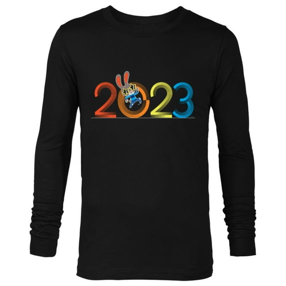 Disney Zootopia Judy Hopps 2023 Year of the Rabbit 70s Retro - Long Sleeve T-Shirt for Men - Customized-Black