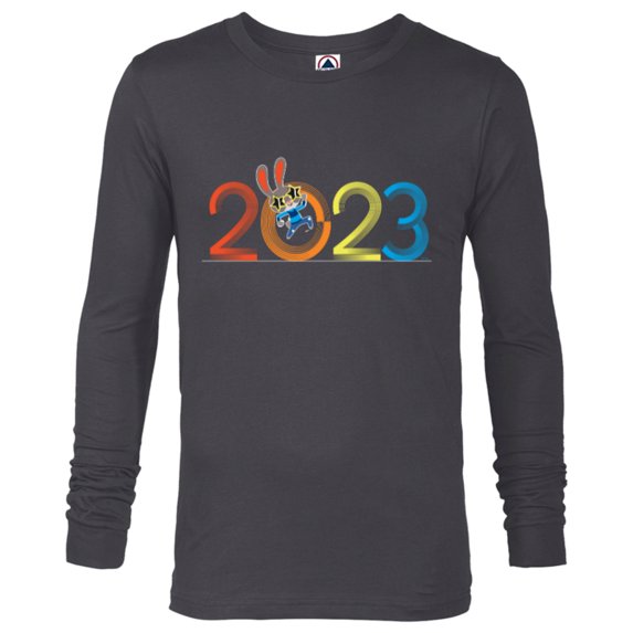 Disney Zootopia Judy Hopps 2023 Year of the Rabbit 70s Retro - Long Sleeve T-Shirt for Men - Customized-Charcoal Heather