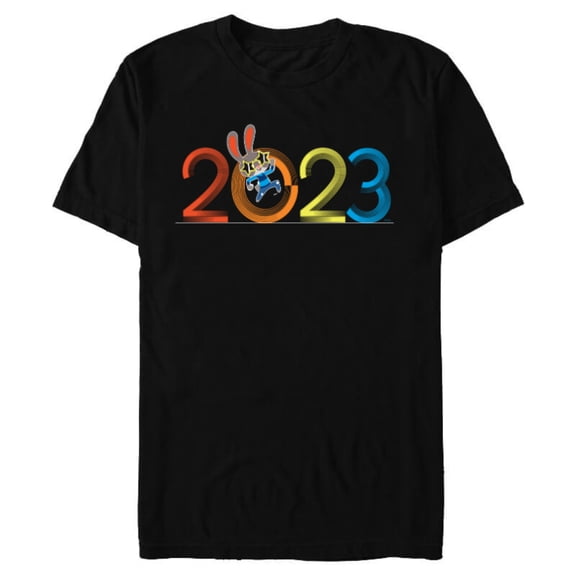 Disney Zootopia Judy Hopps 2023 Year of the Rabbit 70s Retro - Short Sleeve Blended T-Shirt for Adults - Customized-Black