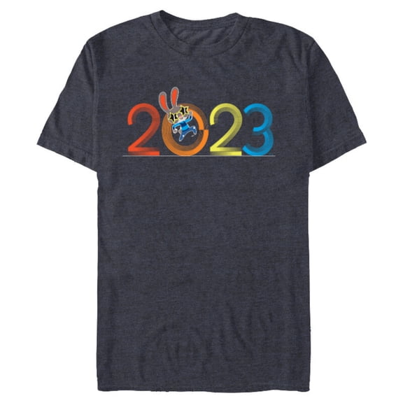 Disney Zootopia Judy Hopps 2023 Year of the Rabbit 70s Retro - Short Sleeve Blended T-Shirt for Adults - Customized-Navy Heather