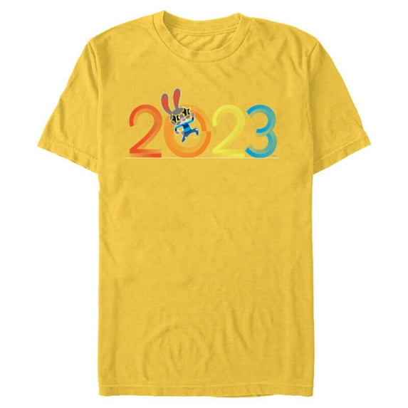 Disney Zootopia Judy Hopps 2023 Year of the Rabbit 70s Retro - Short Sleeve Blended T-Shirt for Adults - Customized-Yellow
