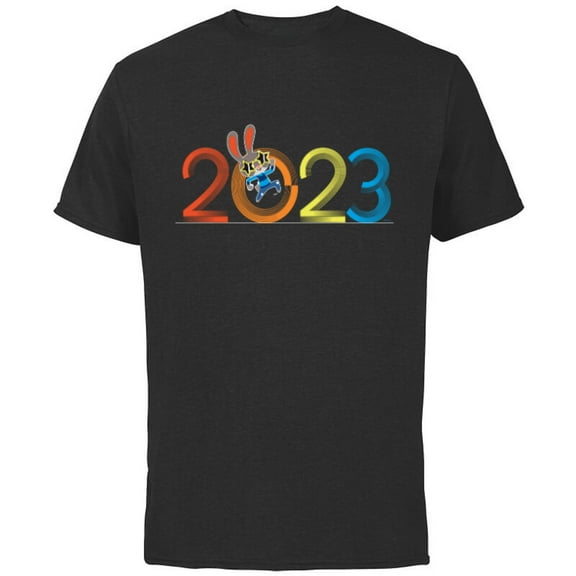 Disney Zootopia Judy Hopps 2023 Year of the Rabbit 70s Retro - Short Sleeve Cotton T-Shirt for Adults - Customized-Black