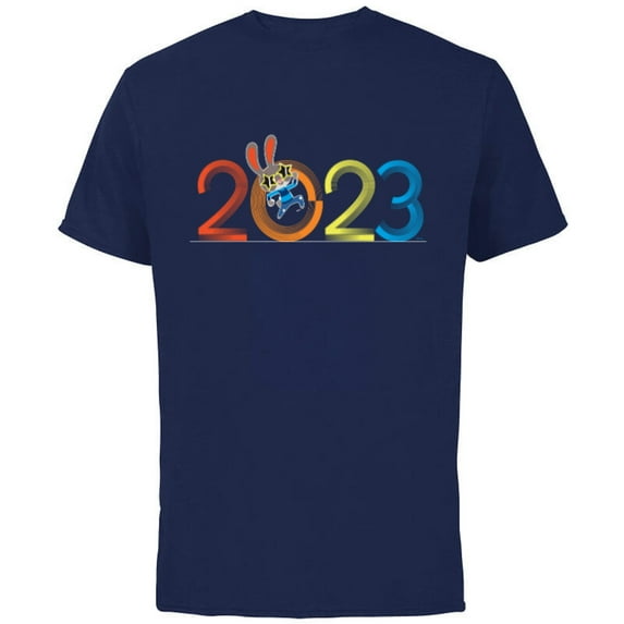 Disney Zootopia Judy Hopps 2023 Year of the Rabbit 70s Retro - Short Sleeve Cotton T-Shirt for Adults - Customized-Navy