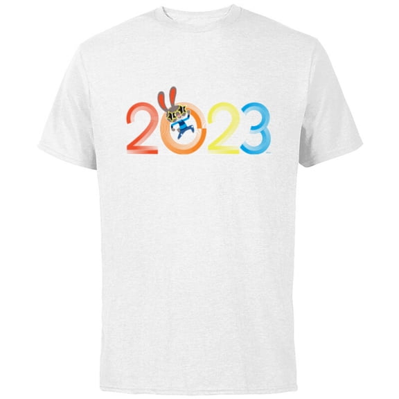 Disney Zootopia Judy Hopps 2023 Year of the Rabbit 70s Retro - Short Sleeve Cotton T-Shirt for Adults - Customized-White