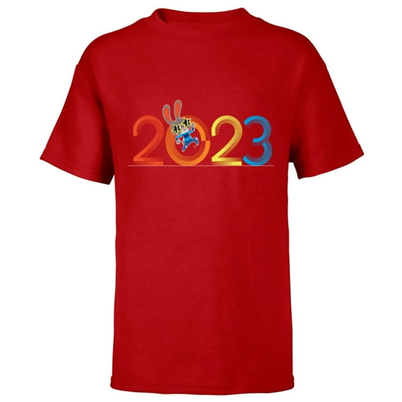 Disney Zootopia Judy Hopps 2023 Year of the Rabbit 70s Retro - Short Sleeve T-Shirt for Kids - Customized-Red