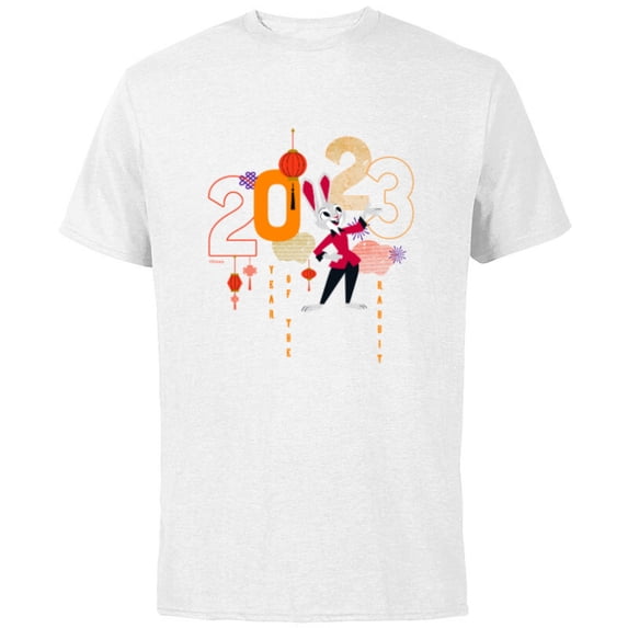 Disney Zootopia Judy Hopps 2023 Year of the Rabbit - Short Sleeve Cotton T-Shirt for Adults - Customized-White
