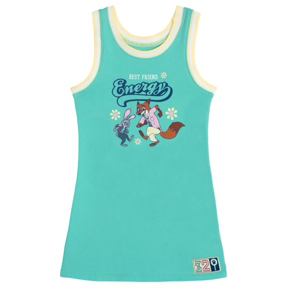 Disney Zootopia Little Girls' Athletic Jersey Dress Aqua Judy Nick