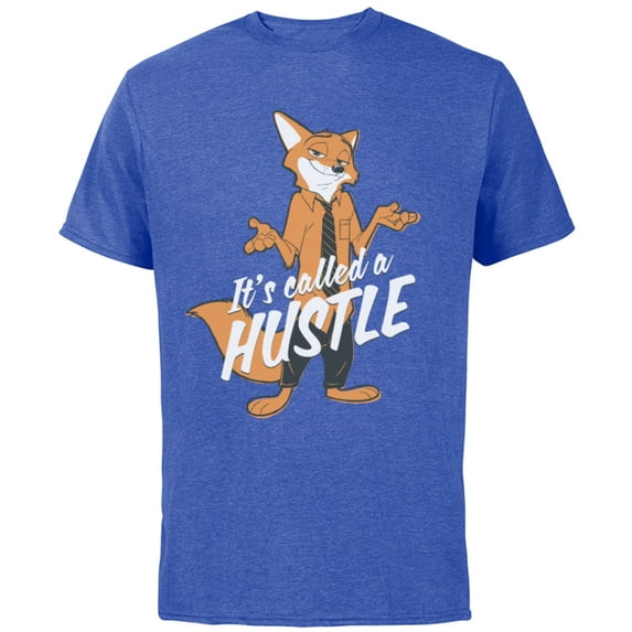 Disney Zootopia Nick Wilde It's Called Hustle T-Shirt - Short Sleeve Cotton T-Shirt for Adults - Customized-Royal Heather