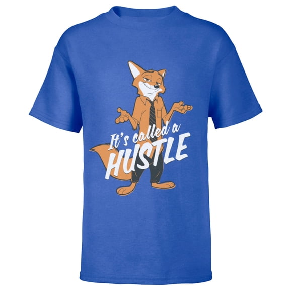 Disney Zootopia Nick Wilde It's Called Hustle T-Shirt - Short Sleeve T-Shirt for Kids - Customized-Royal