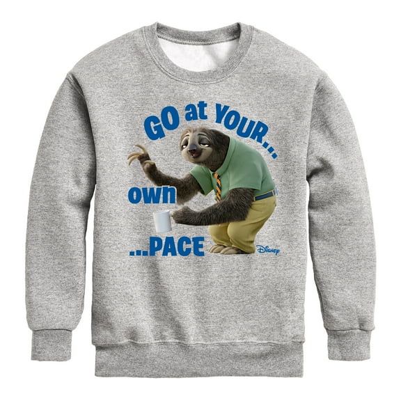 Disney Zootopia - Your Own Pace  - Toddler & Youth Crewneck Fleece Sweatshirt