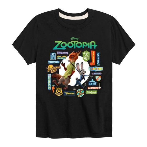 Disney Zootopia - Zootopia Signage - Toddler & Youth Short Sleeve Graphic T-Shirt