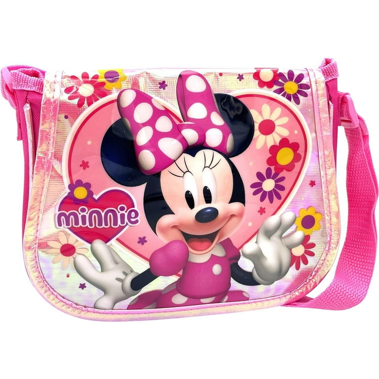 Ruz Disney and Nickelodeon Little Girl Flap Over Crossbody Purse Licensed Shoulder Bag Minnie Mouse Girl s Size Small White