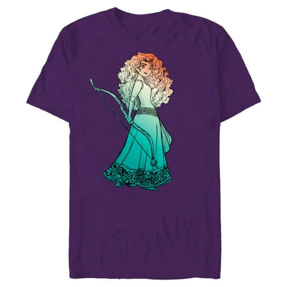 Disney and PIXAR Brave Merida Stylized T-Shirt- Short Sleeve Blended T-Shirt for Adults - Customized-Purple
