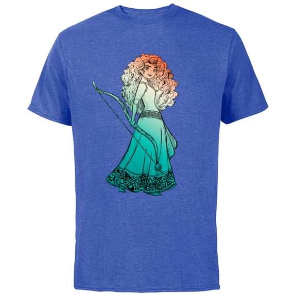 Disney and PIXAR Brave Merida Stylized T-Shirt - Short Sleeve Cotton T-Shirt for Adults - Customized-Royal Heather