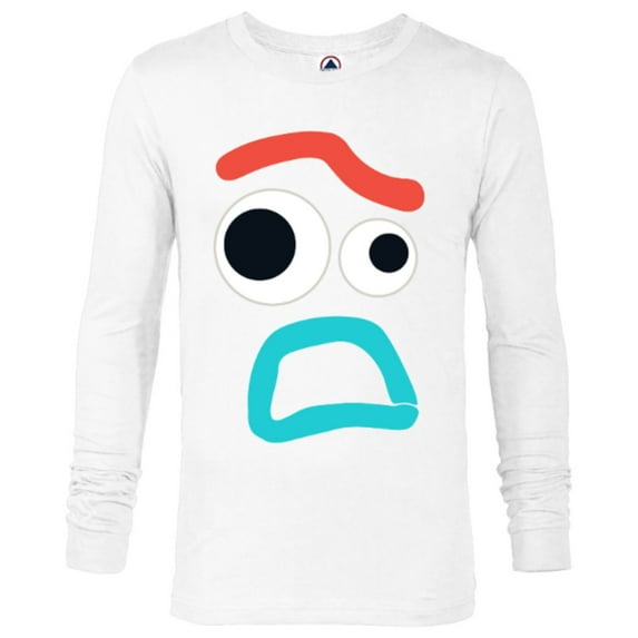 Disney and PIXAR Toy Story 4 Forky Timid Face Costume T-Shirt - Long Sleeve T-Shirt for Men - Customized-White