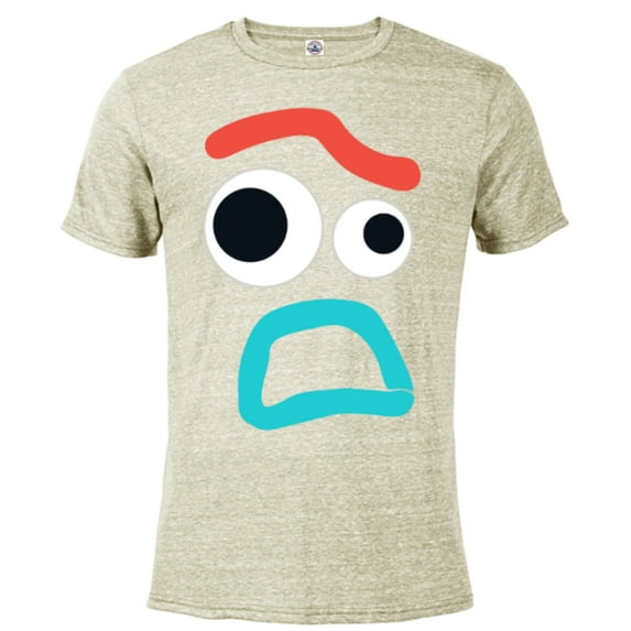 Disney and PIXAR Toy Story 4 Forky Timid Face Costume T-Shirt- Short Sleeve Blended T-Shirt for Adults - Customized-Putty Snow Heather