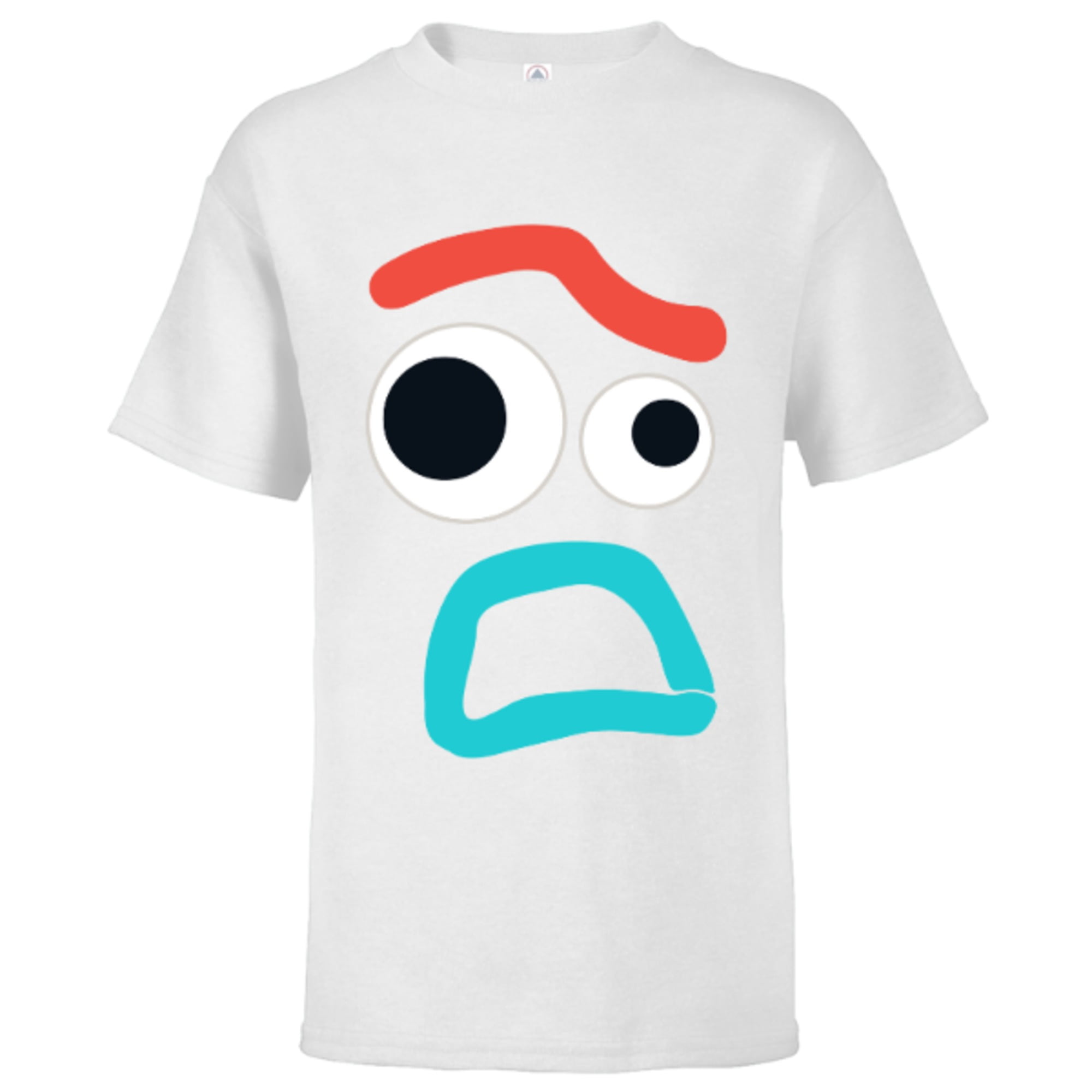 Disney and PIXAR Toy Story 4 Forky Timid Face Costume T-Shirt - Short  Sleeve T-Shirt for Kids - Customized-White