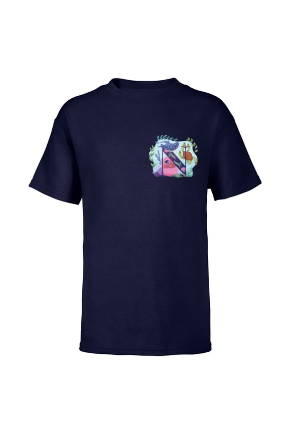 Disney and Pixar Alphabet Monogram Letter N for Finding Nemo - Short Sleeve T-Shirt for Kids - Customized-Navy
