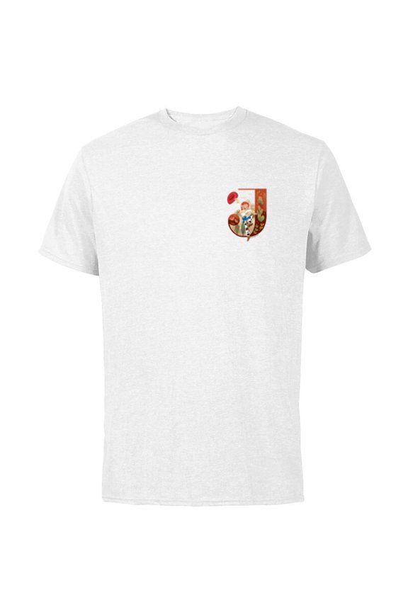 Disney and Pixar Alphabet Monogram Toy Story Letter J Jessie - Short Sleeve Cotton T-Shirt for Adults - Customized-White