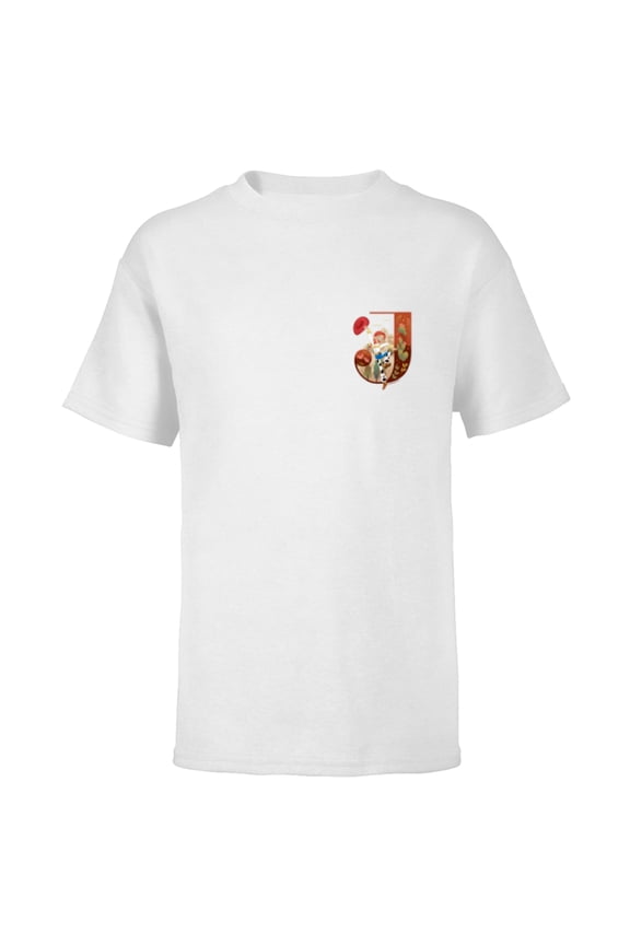 Disney and Pixar Alphabet Monogram Toy Story Letter J Jessie - Short Sleeve T-Shirt for Kids - Customized-White