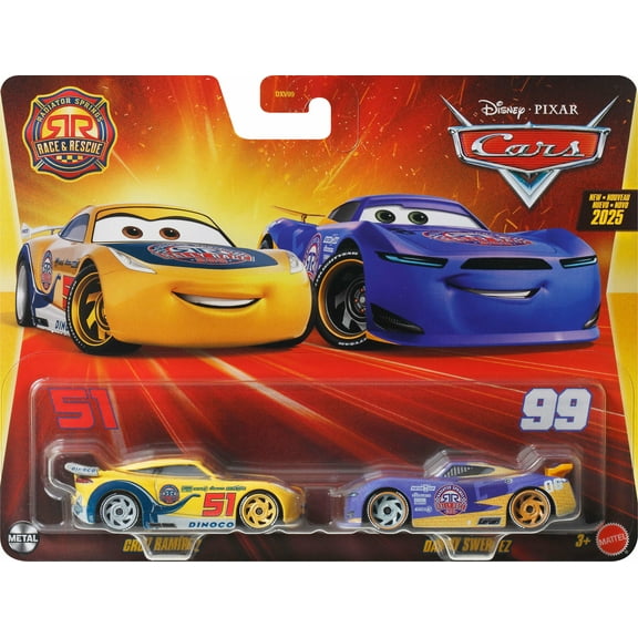 Disney and Pixar Cars 2-Pack, Set of 2 1:55 Scale Die-Cast Toy Vehicles (Styles May Vary)