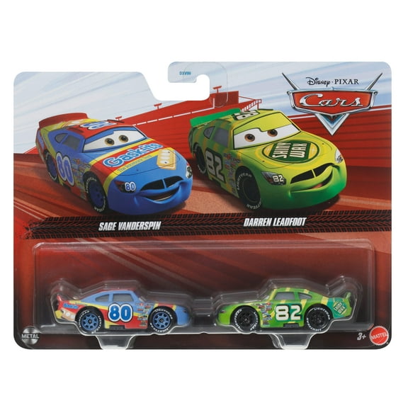 Disney and Pixar Cars 2-Pack, Set of 2 1:55 Scale Die-Cast Toy Vehicles (Styles May Vary)