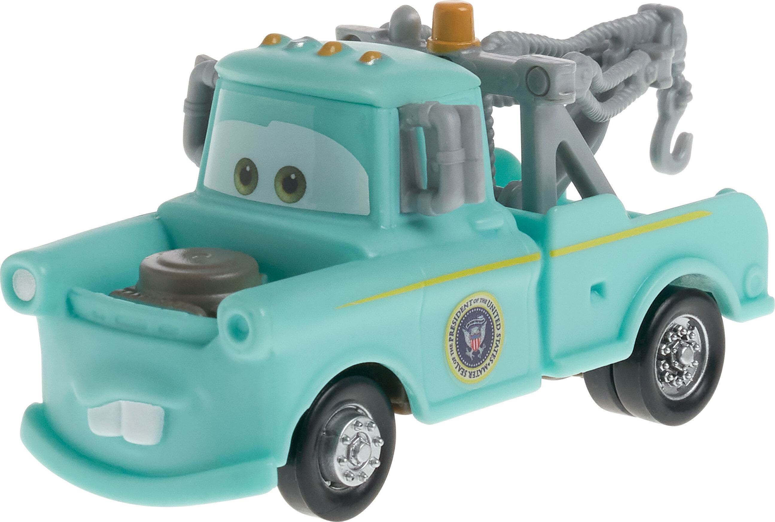 Disney and Pixar Cars Color Changers President Mater Toy Tow Truck in 1:55  Scale, Water-Activated