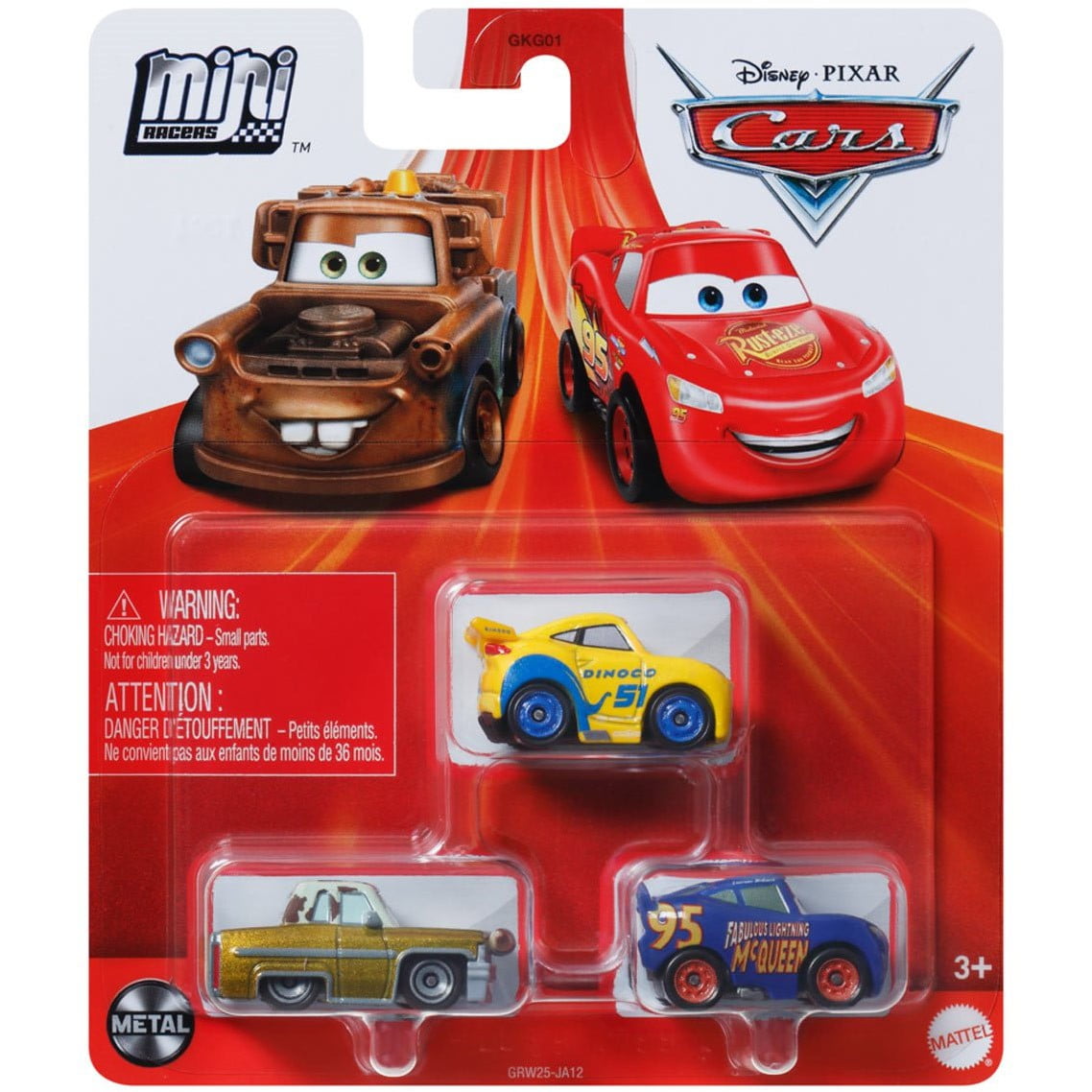 ミニカー DISNEY MOTORS Diecast mini cars Set of 3 Disney and Pixar Cars Mini Racers 3-Pack Metal Vehicles, For