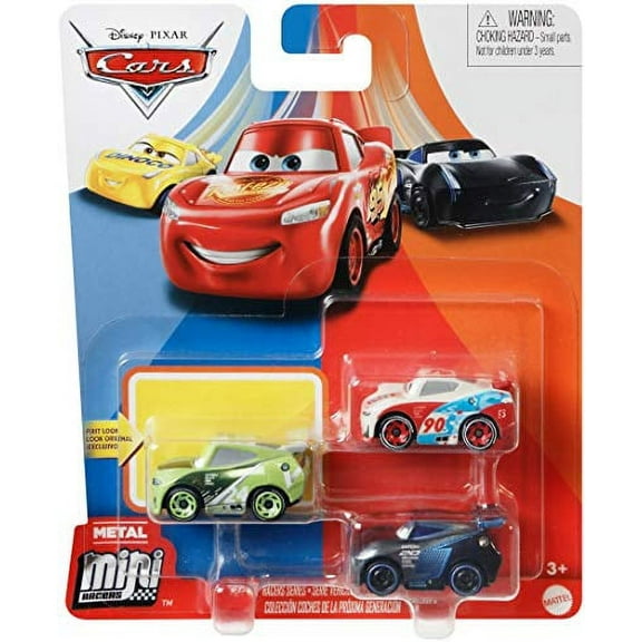 Disney and Pixar Cars Mini Racers 3-Pack Metal Vehicles, For Kids Age 3 Years Old & Up