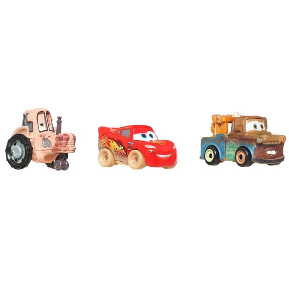 Disney and Pixar Cars Mini Racers 3-Pack, Set of 3 Toy Vehicles from the Franchise (Styles May Vary)