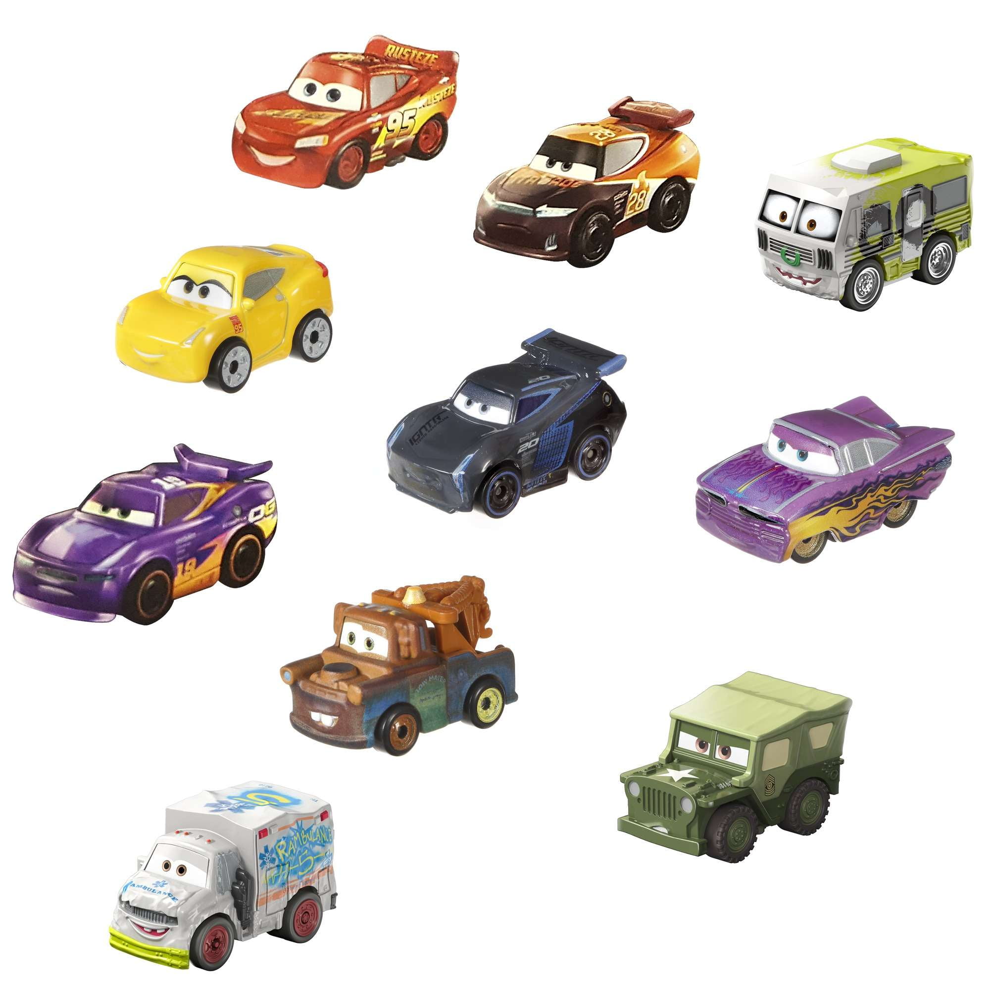 Disney Pixar Cars Mini Racers Derby Racers Series 10-Pack, Collectible  Compact Movie Vehicles