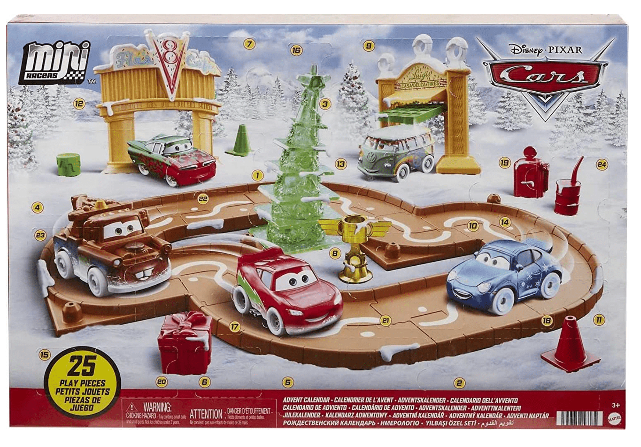 Disney and Pixar Cars Toys Mini Racers Advent Calendar 5 Toy Cars