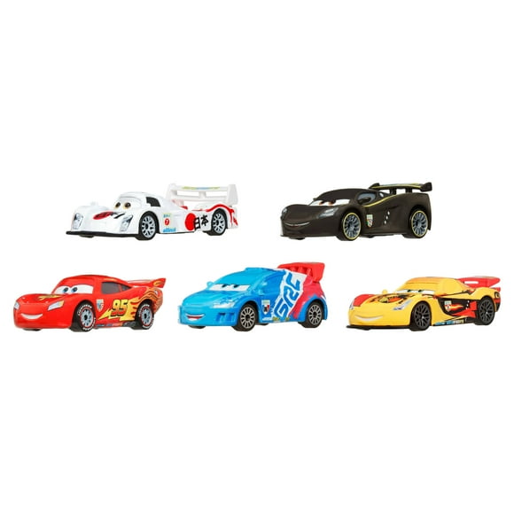 Disney and Pixar Cars Travelin Team 5-Pack, Set of 5 1:55 Scale Die-Cast Toy Cars (Styles May Vary)