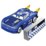 Disney and Pixar Cars XRS Rocket Racing Ed Truncan, 155 Scale Die-Cast Vehicle with Pitstop Barrier Blast Wall and Spinning Exhaust Pipe  Flames