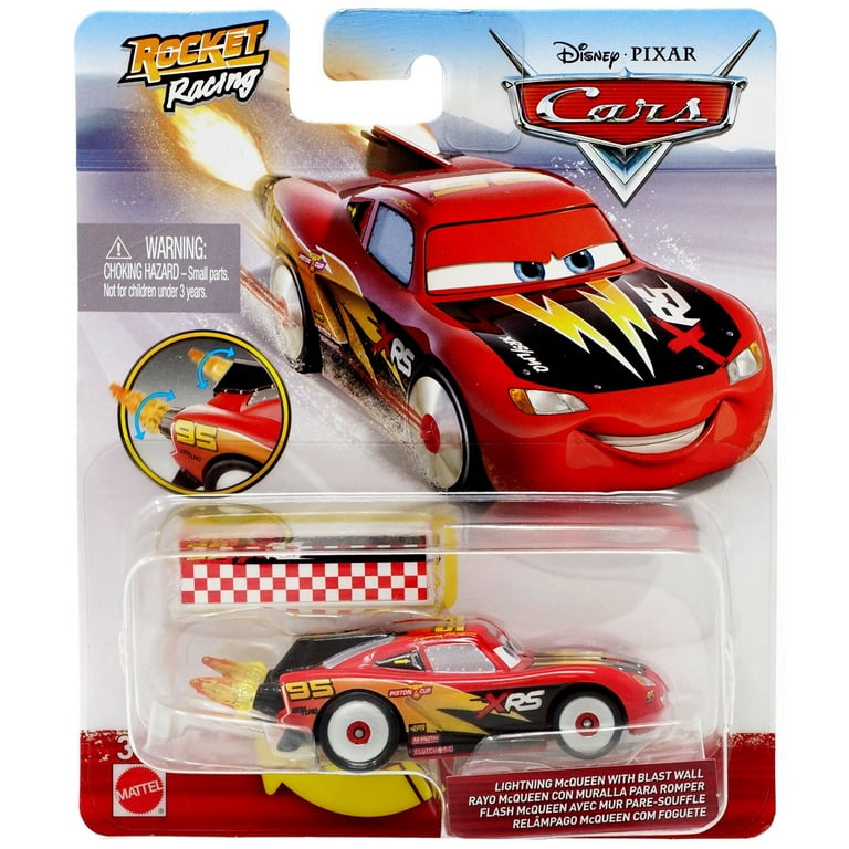 Disney and Pixar Cars XRS Rocket Racing Lightning McQueen with Spinning  Flames 