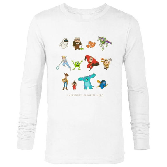 Disney and Pixar Character Everyone’s Favorite Hero - Long Sleeve T-Shirt for Men - Customized-White