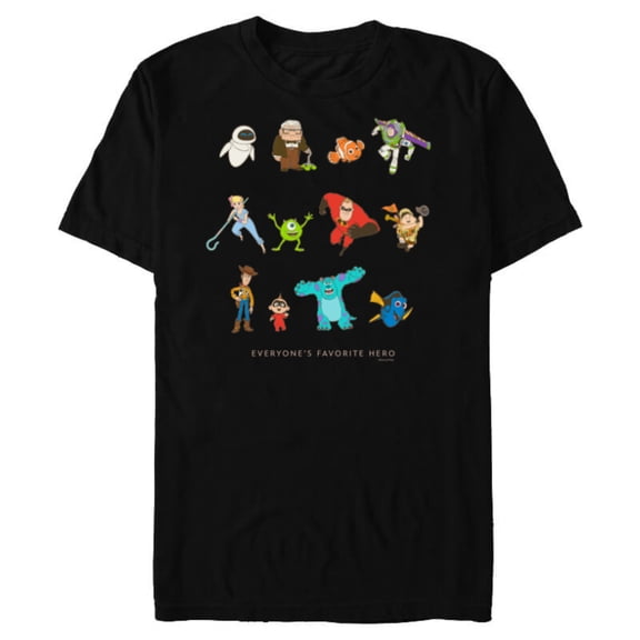 Disney and Pixar Character Everyone’s Favorite Hero - Short Sleeve Blended T-Shirt for Adults - Customized-Black