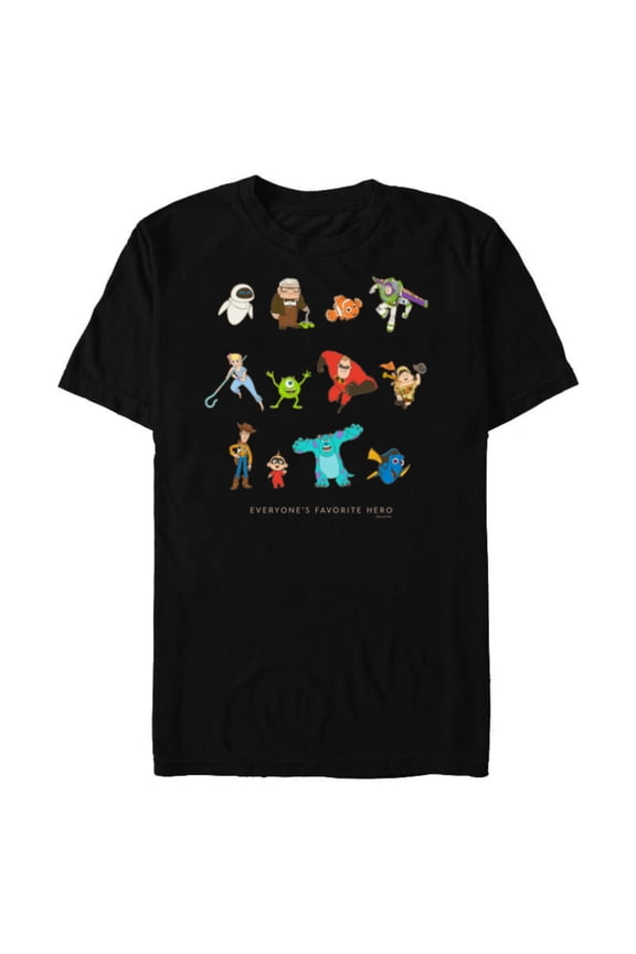 Disney and Pixar Character Everyone’s Favorite Hero - Short Sleeve Blended T-Shirt for Adults - Customized-Black