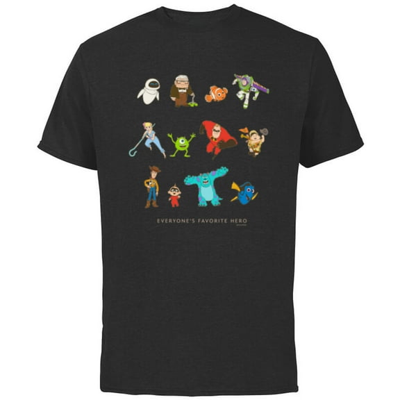 Disney and Pixar Character Everyone’s Favorite Hero - Short Sleeve Cotton T-Shirt for Adults - Customized-Black