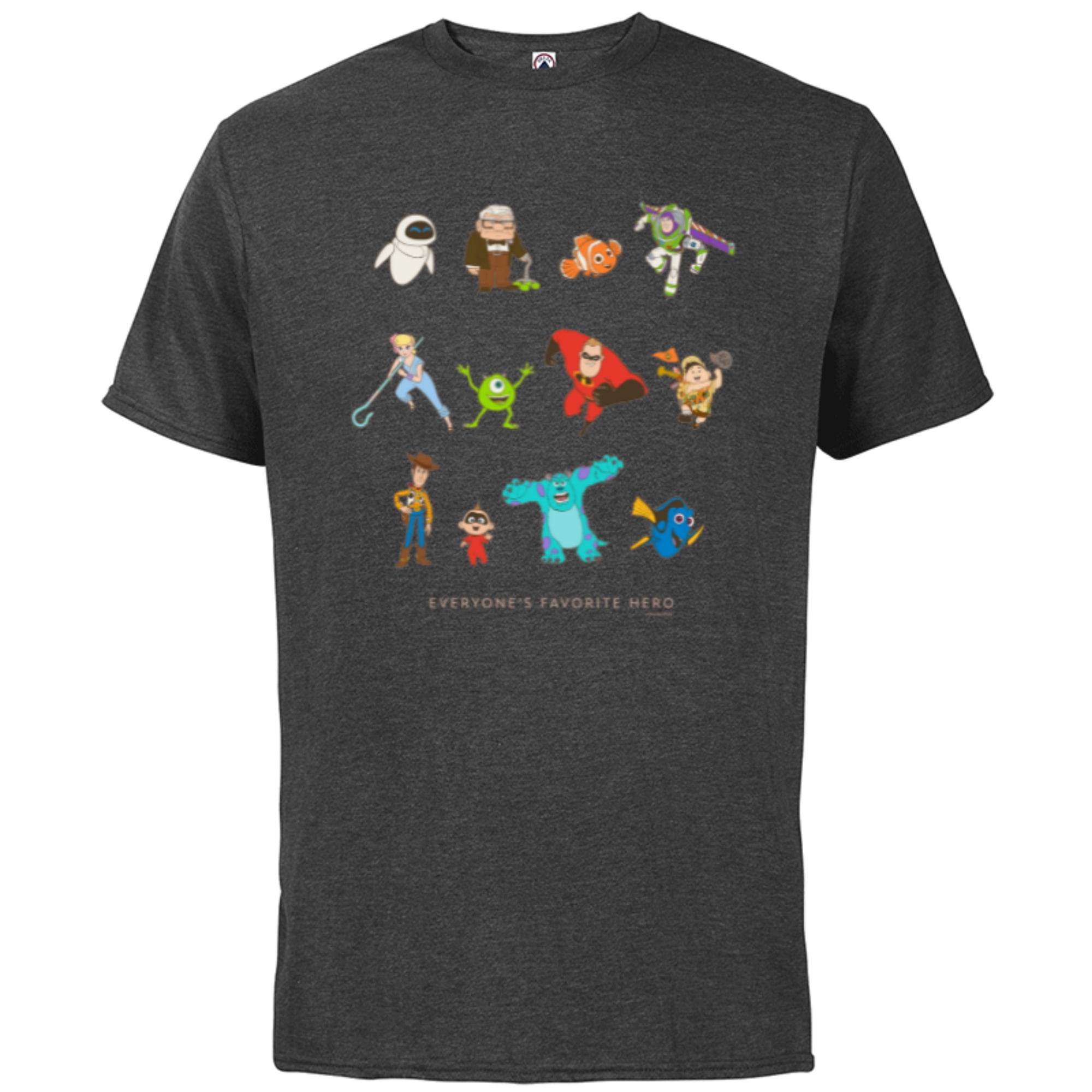 Disney and Pixar Character Everyone’s Favorite Hero - Short Sleeve Cotton  T-Shirt for Adults - Customized-Black