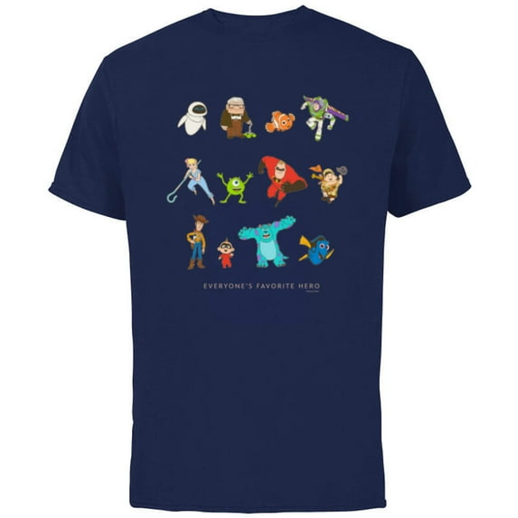 Disney and Pixar Character Everyone’s Favorite Hero - Short Sleeve Cotton T-Shirt for Adults - Customized-Navy