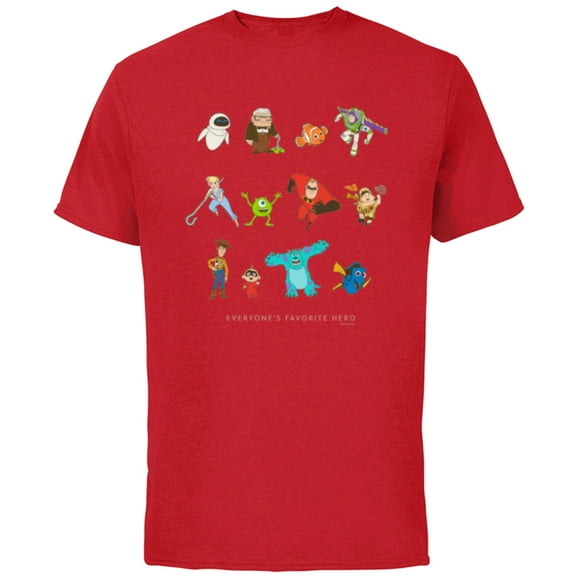 Disney and Pixar Character Everyone’s Favorite Hero - Short Sleeve Cotton T-Shirt for Adults - Customized-Red