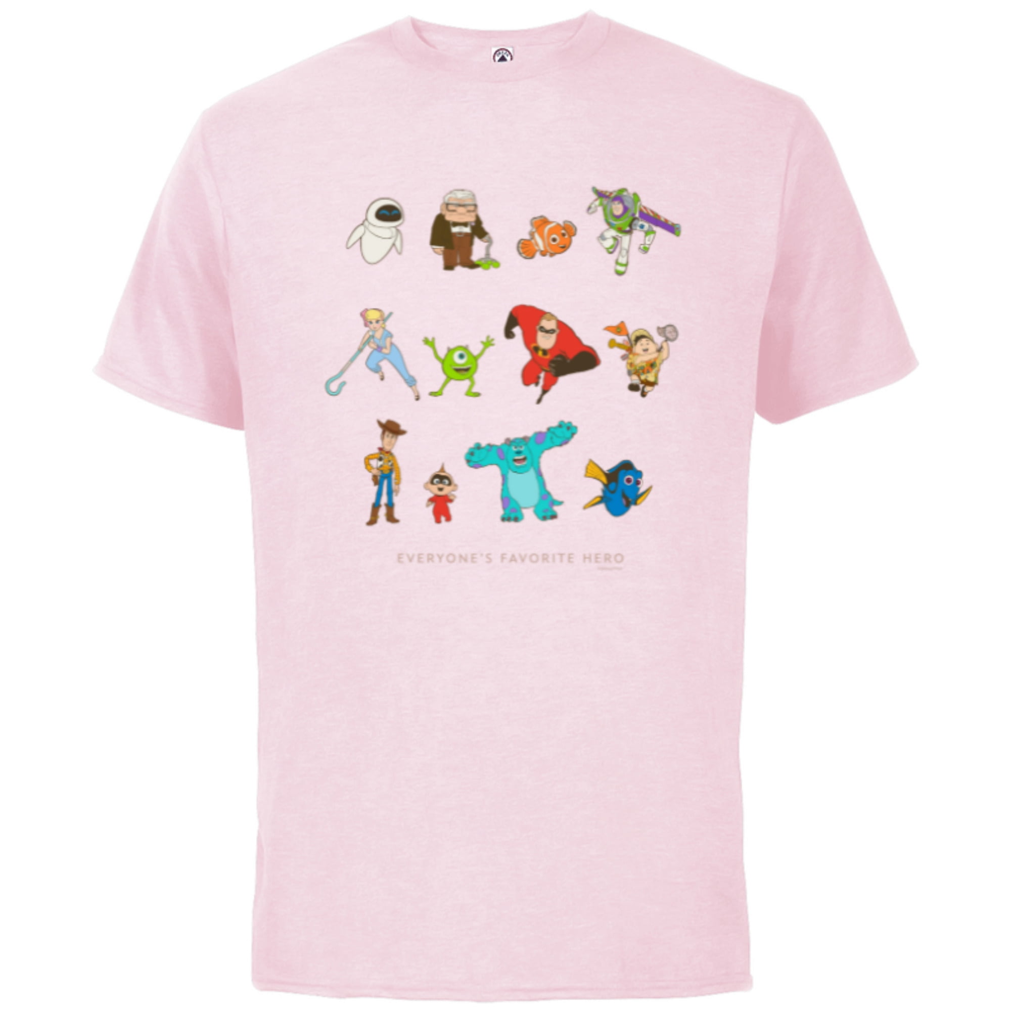 Disney and Pixar Character Everyone’s Favorite Hero - Short Sleeve Cotton  T-Shirt for Adults - Customized-Soft Pink