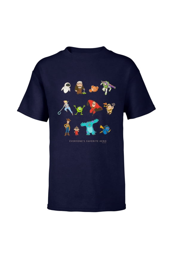 Disney and Pixar Character Everyone’s Favorite Hero - Short Sleeve T-Shirt for Kids - Customized-Navy