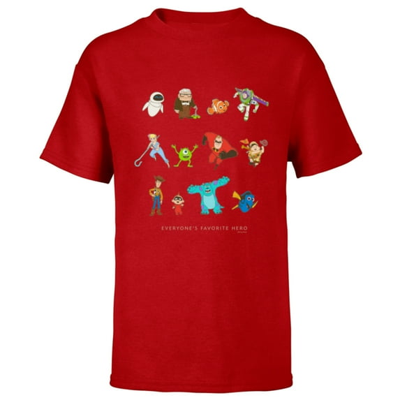 Disney and Pixar Character Everyone’s Favorite Hero - Short Sleeve T-Shirt for Kids - Customized-Red