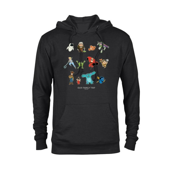Disney and Pixar Characters Vacation Our Family Trip - Pullover Hoodie for Adults - Customized-Black