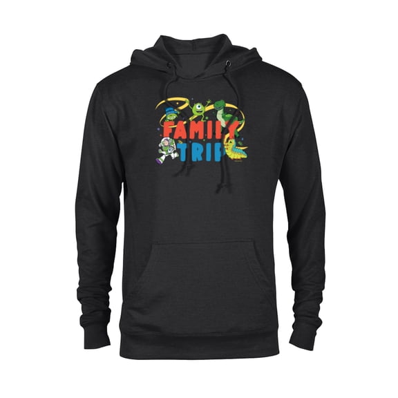 Disney and Pixar Characters Vacation Party Our Family Trip - Pullover Hoodie for Adults - Customized-Black