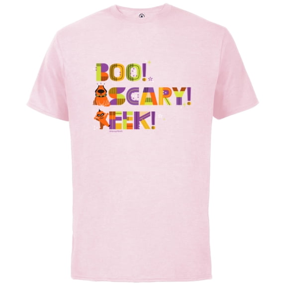 Disney and Pixar Halloween Boo! Scary! Eek! Jack-Jack & Dug - Short Sleeve Cotton T-Shirt for Adults - Customized-Soft Pink