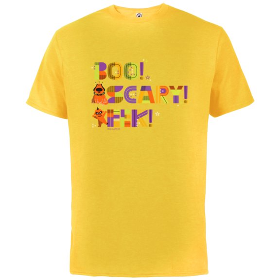 Disney and Pixar Halloween Boo! Scary! Eek! Jack-Jack & Dug - Short Sleeve Cotton T-Shirt for Adults - Customized-Sunflower